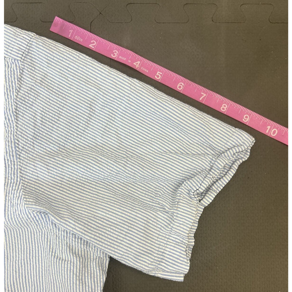 Polo Ralph Lauren Seersucker Short Sleeve Button Down Striped Mens Large Charity - Picture 8 of 10
